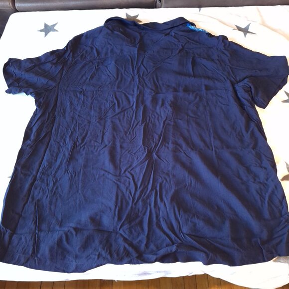 KS‎ Island Mens Blue Hawaiian Button-Up Shirt 3XL Pineapple Short Sleeve Top - Picture 7 of 10